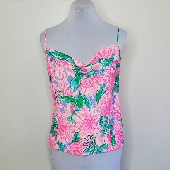 NWT Lilly Pulitzer Bobbie Top In Pink Blossom Try Your Zest | XS - Picture 2 of 10